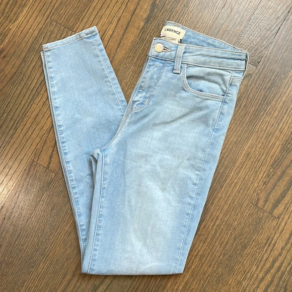 L'agence Margot High Rise Skinny Jeans in Powder - Picture 1 of 10